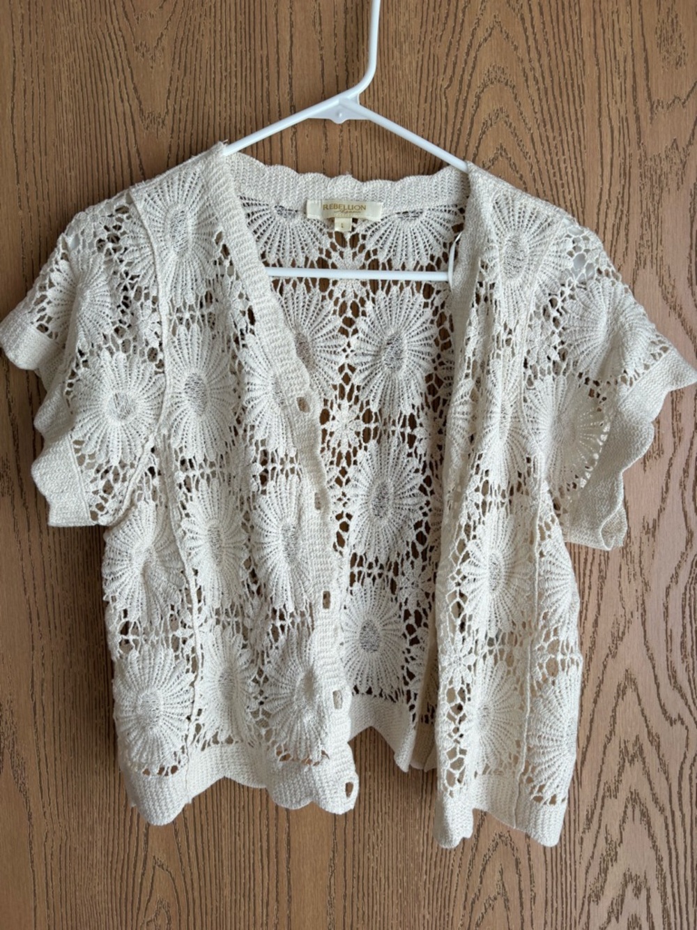 Rebellion Cream Crochet Lace Cardigan